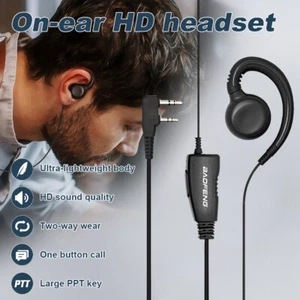2Pin Headset Earpiece Mic For Baofeng UV-5R UV-82 BF-888S Radio Walkie Talkie US - Zdjęcie 1 z 20
