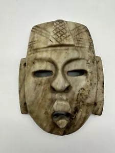Tribal Mask Face Head Wall Hanging Art Carved Stone - Picture 1 of 8