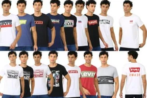 T-shirt girocollo Levi's originale uomo pipistrello grafica top casual Levi Jeans - Foto 1 di 57