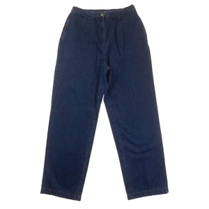 Bechamel High Rise Straight Blue Jeans Womens Medium M 100% Cotton Elastic Sides - Picture 1 of 8