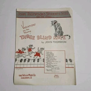 READ Variations On The Theme Three Blind Mice John Thompson Piano Sheet Music - Picture 1 of 8