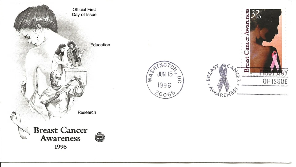 US Scott #3081, First Day Cover 6/15/96 Washington Single Breast Cancer - Image 1 of 1