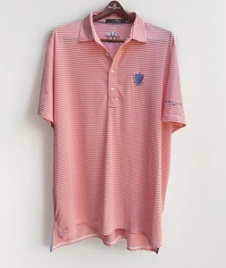 Ralph Lauren RLX Polo Shirt Mens XL Orange Striped Golf Short Sleeve Big Dog - Picture 1 of 6