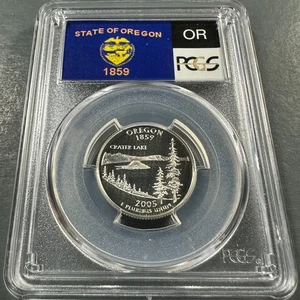 2005-S 25C Oregon, SILVER PROOF State Quarter, PCGS PR70 DCAM (86031) - Picture 1 of 2