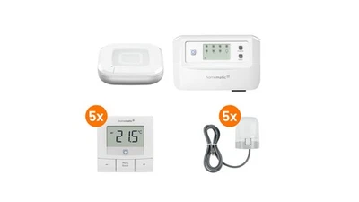 Homematic IP Smart Home Set mit Access Point 2, 5x Stellantrieb, 5x Wandthermost - Bild 1 von 4