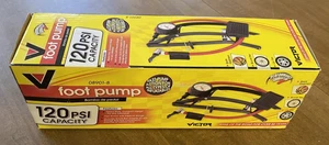 Victor Fußpumpe mit Manometer, 08901-8, 120 PSI Sport Ball Adapter Klingel KFZ - Bild 1 von 9