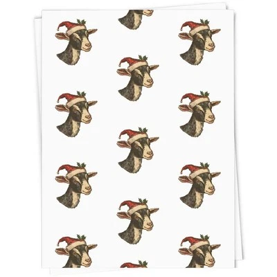 AZEEDA 'Goat Wearing Santa Hat' Gift Wrap / Wrapping Paper / Gift Tags (GI055023)