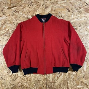 Vintage 50s Woolrich Wool Plaid Lined Bomber Zip Up Talon Zip Jacket Size 44 - Picture 1 of 6