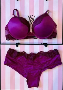 Victoria's Secret Very Sexy Bombshell Add 2 Cups Lace Detail Bra&Cheeky 36B/M NW - Picture 1 of 2