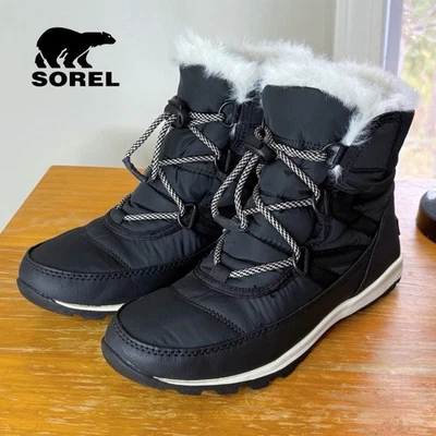 Sorel Whitney II Faux Fur Boots 6 Black EUC $120 Waterproof Insulated - Image 1 of 4