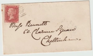 1858 ELM ROW SCHOTTEN LOKALSTEMPEL EDINBURGH 1d STERNBRIEF NACH CHELTENHAM GLOS - Bild 1 von 3