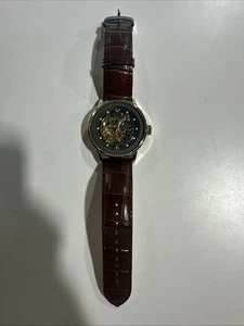 MEN'S RELIC AUTOMATIC SKELETON WATCH - ZR77241 - LEATHER BAND THICK CASE. - Picture 1 of 4