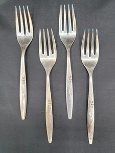 Oneida Community Silverplate Enchantment Gentle Rose 4er Set Salatgabeln - Bild 1 von 2