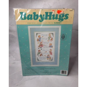 1991 Dimensions Sunset Baby Hugs Counted Cross Stitch Kit Monday's Child - Picture 1 of 5