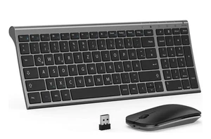 Tastatur Maus Set Kabellos, Wiederaufladbar, Ultra-Dünne,Aluminium slim, QWERTZ - Bild 1 von 9