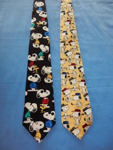 Peanuts Snoopy Black Joe Cool Be Cool & Yellow Ace of Schläger Golfkrawatten Krawatte - Bild 1 von 7