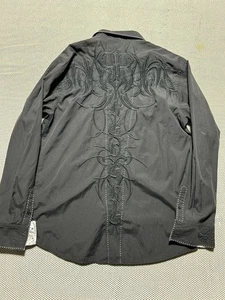 Y2K Roar Cyber Punk Cross Affliction Style Long Sleeve Size 2 XL Slim Fit - Picture 1 of 5