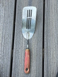Vintage Androck Spachtel geschlitzt 12" Holz Holzgriff Chromplatte Made in USA - Bild 1 von 4