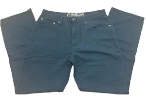 Pantalones de mezclilla Magellan Outdoors para hombre 34W 34x30 verde azulado oscuro rectos de sarga de algodón - Imagen 1 de 6