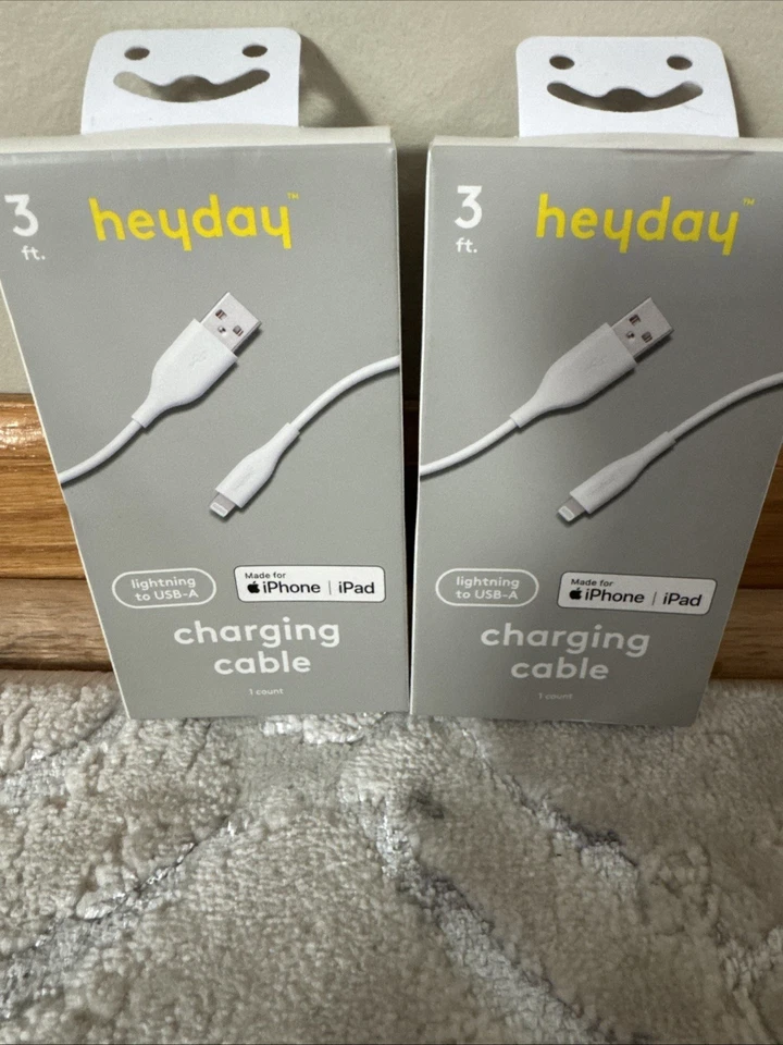 heyday Lightning to USB-A Round Cable MFi certified 3FT Gray - Image 1 of 1