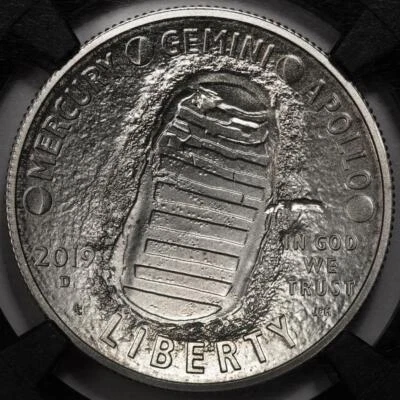 2019 D NGC MS69 Struck Thru Apollo 11 Half Dollar Mint Error Extremely Rare Wow - Image 1 of 4