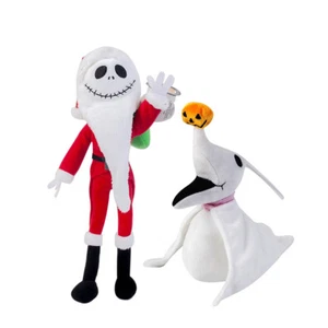 2x The Nightmare Before Christmas Santa Jack Skellington and Zero Plush Doll Toy - Picture 1 of 11