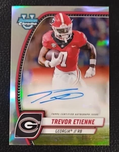 2024 Bowman Chrome U Trevor Etienne Refractor /299 Auto 1ST Rookie Georgia Patet - Bild 1 von 5