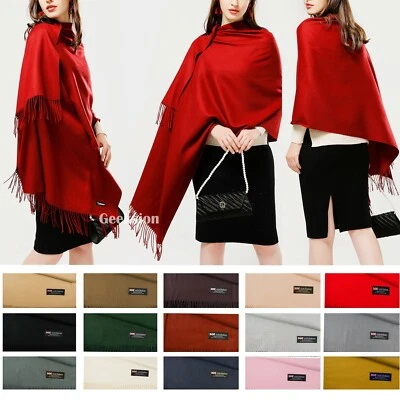 Womens Mens Soft Oversized Blanket 100% Cashmere Wool Shawl Wrap Scarf Scotland - Image 1 of 4
