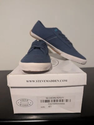 Steve Madden Hombres-Odin Tela Azul Marino Sin Cordones Talla 41 (10.5) Foto 1 de 4