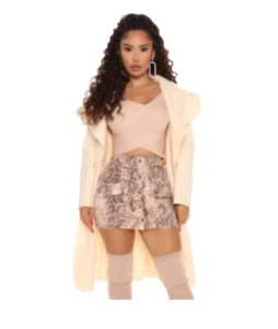 For Fashion Nova Destination Chic Wrap Coat - Cream - S Sold Out Thin - Picture 1 of 4