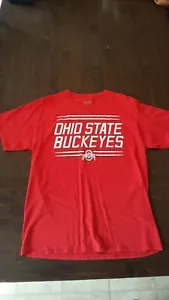 T-shirt uomo Ohio State Buckeyes rossa NCAA abbigliamento autentico taglia large rara - Foto 1 di 4