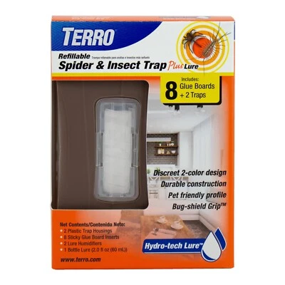TERRO Refillable Spider & Insect Trap - 8 Glue Boards & 2 Traps Per Pack - T3220 - Image 1 of 4