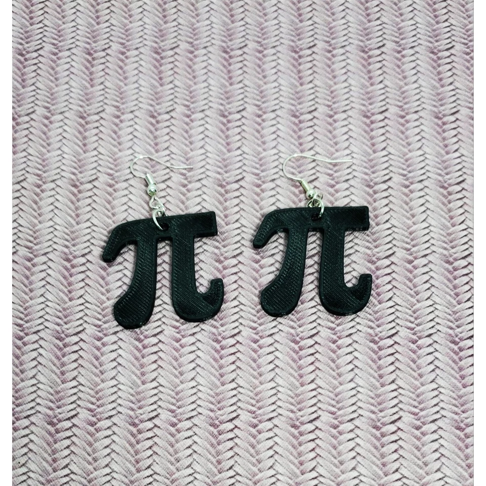 Серьги Pi | 3D-печать | математические ювелирные изделия | уникальный подарок гика | серьги ручной работы - Изображение 1 из 4