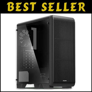 ATX Mid-Tower PC Case - Stylish Black, 3 Cooling Fans & Dust Filters Included - Picture 1 of 11