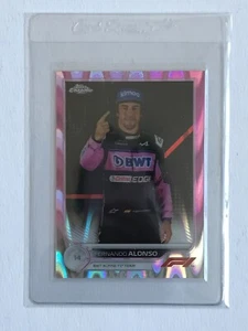 2022 Topps Chrome Formula 1 F1 FERNANDO ALONSO #13 Pink Raywave /75 - Picture 1 of 2