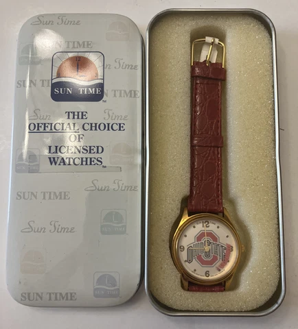 VTG NEW OHIO STATE COLLEGIATE Wrist Watch -SUN TIME Cover