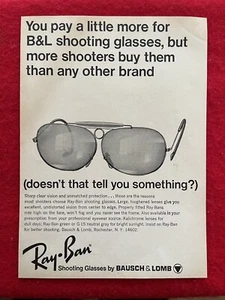 Vintage 1970  Ray Ban Bausch & Lomb Hunting/Shooting Glasses Print Ad - Picture 1 of 7