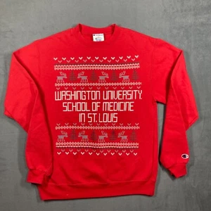 Champion Mens Red Sweater Sz M Washington University School Of Medicine in St lo - Picture 1 of 8