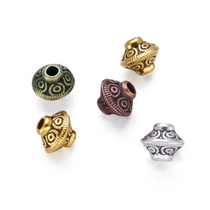 320pcs/200g Tibetan Alloy Bicone Metal Beads Nickel Free Loose Spacers 6.5x7.5mm - Picture 1 of 9