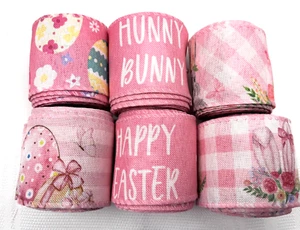 Easter Wire Edge Ribbon Variety Pack 30 YD 2" x 5' - 6 Roll Pack - Picture 1 of 5