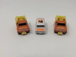 Vintage Micro Machines Datsun Fire Rescue Truck Orange And Ambulance Galoob - Picture 1 of 2