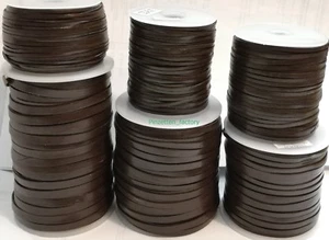 LEDERBAND,Flaches Lederschnur,Echtleder,vesrschiedene Größe/Länge Wählbar/BRAUN- - Bild 1 von 2