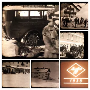 1938 Privat Film 16 mm s/w Urlaub Wintersport Skifahren - Bild 1 von 13