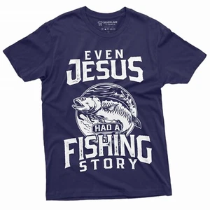 Para hombres Historia de la Pesca Camiseta Jesús Divertida Camisa Pescador Regalos Papá Camiseta Para Él - Imagen 1 de 8