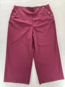 Torrid Wide Leg Pants Women's Plus 26 Purple Stretch Fabric Side Zip High Rise - Picture 1 of 12