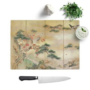The Cranes Beside A Lake Chopping Board Glass Textured Cutting Worktop Kitchen - Picture 1 of 6