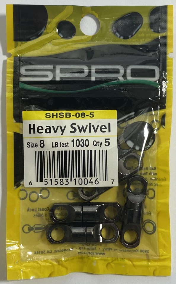 SPRO Heavy Swivel Size 8 Package of 5 1030Lb Test - Image 1 of 1