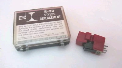 Vintage Adc 220 Red Moving Iron Stereo Phone Cartridge  w/ NOS Stylus New R20 - Image 1 of 4
