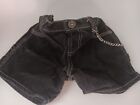 Build A Bear Denim Black Blue Jean Motorcycle Shorts With Chain Biker Clothes