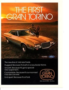 1972 FORD GRAN TORINO 2-DOOR HARDTOP ~ ORIGINAL PRINT AD - Picture 1 of 1